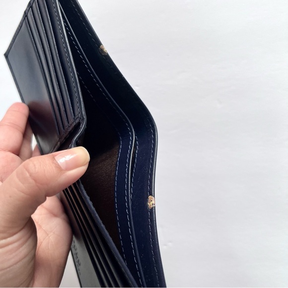 NWT Ralph Lauren Polo Bear Navy Blue Multi Bear Leather Bifold Wallet MSRP$125 - Picture 11 of 16